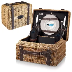 Picnic Time Carolina Panthers Champion Willow Picnic Basket With Service For 2