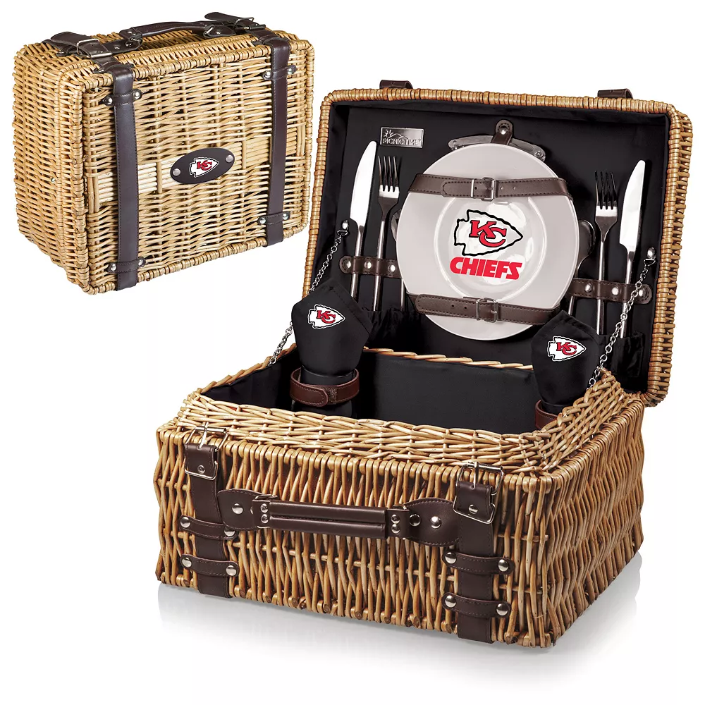Picnic Time Kansas City Chiefs Champion Willow Picnic Basket With Service For 2