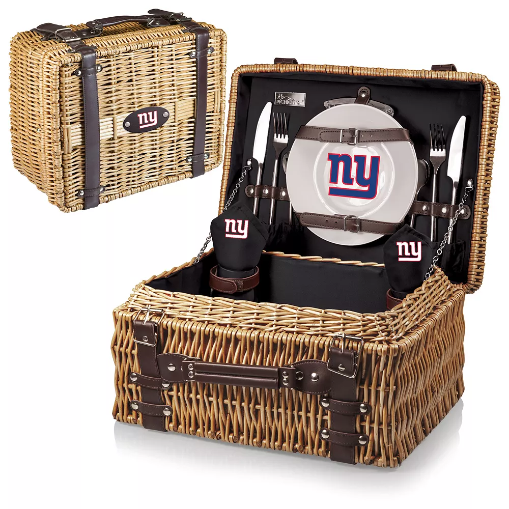 Picnic Time New York Giants Champion Willow Picnic Basket With Service For 2