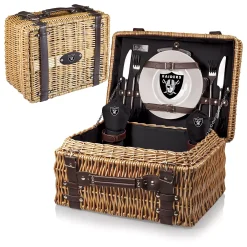 Picnic Time Oakland Raiders Champion Willow Picnic Basket With Service For 2