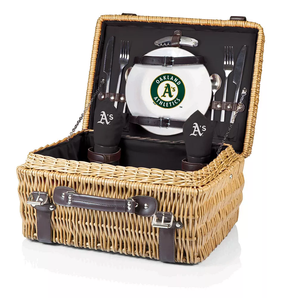Picnic Time Oakland Athletics Champion Willow Picnic Basket With Service For 2 3 Picnic Time Oakland Athletics Champion Willow Picnic Basket With Service For 2