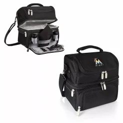 Alternative view of Picnic Time Miami Marlins Pranzo 7-Piece Insulated Cooler Lunch Tote Set