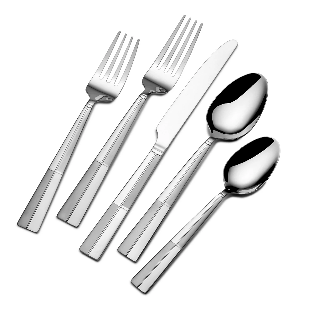 Pfaltzgraff Everyday Arabesque Frost 45-pc. Flatware Set With Caddy 3 Pfaltzgraff Everyday Arabesque Frost 45-pc. Flatware Set With Caddy