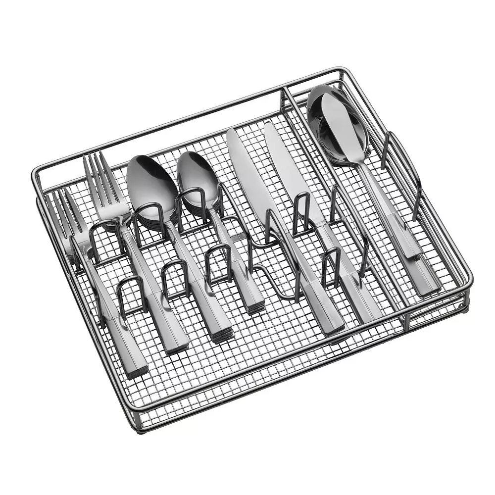 Pfaltzgraff Everyday Arabesque Frost 45-pc. Flatware Set With Caddy 4 Pfaltzgraff Everyday Arabesque Frost 45-pc. Flatware Set With Caddy - Image 2