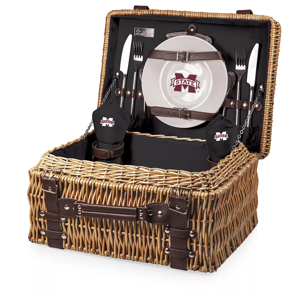 Picnic Time Mississippi State Bulldogs Champion Picnic Basket Set 3 Picnic Time Mississippi State Bulldogs Champion Picnic Basket Set
