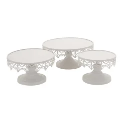 Stella & Eve Round White Decorative Stand Table Decor 3-piece Set