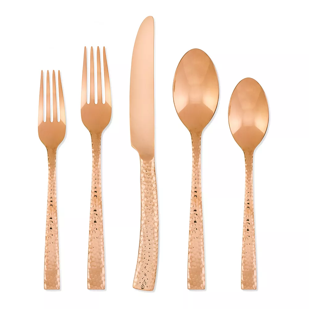 Argent Paris 20-pc. Hammered Copper Flatware Set 2 Argent Paris 20-pc. Hammered Copper Flatware Set