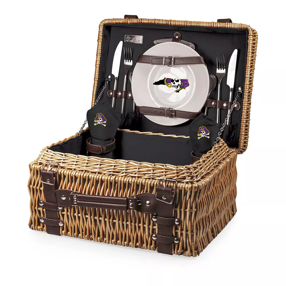 Picnic Time East Carolina Pirates Champion Picnic Basket Set 3 Picnic Time East Carolina Pirates Champion Picnic Basket Set