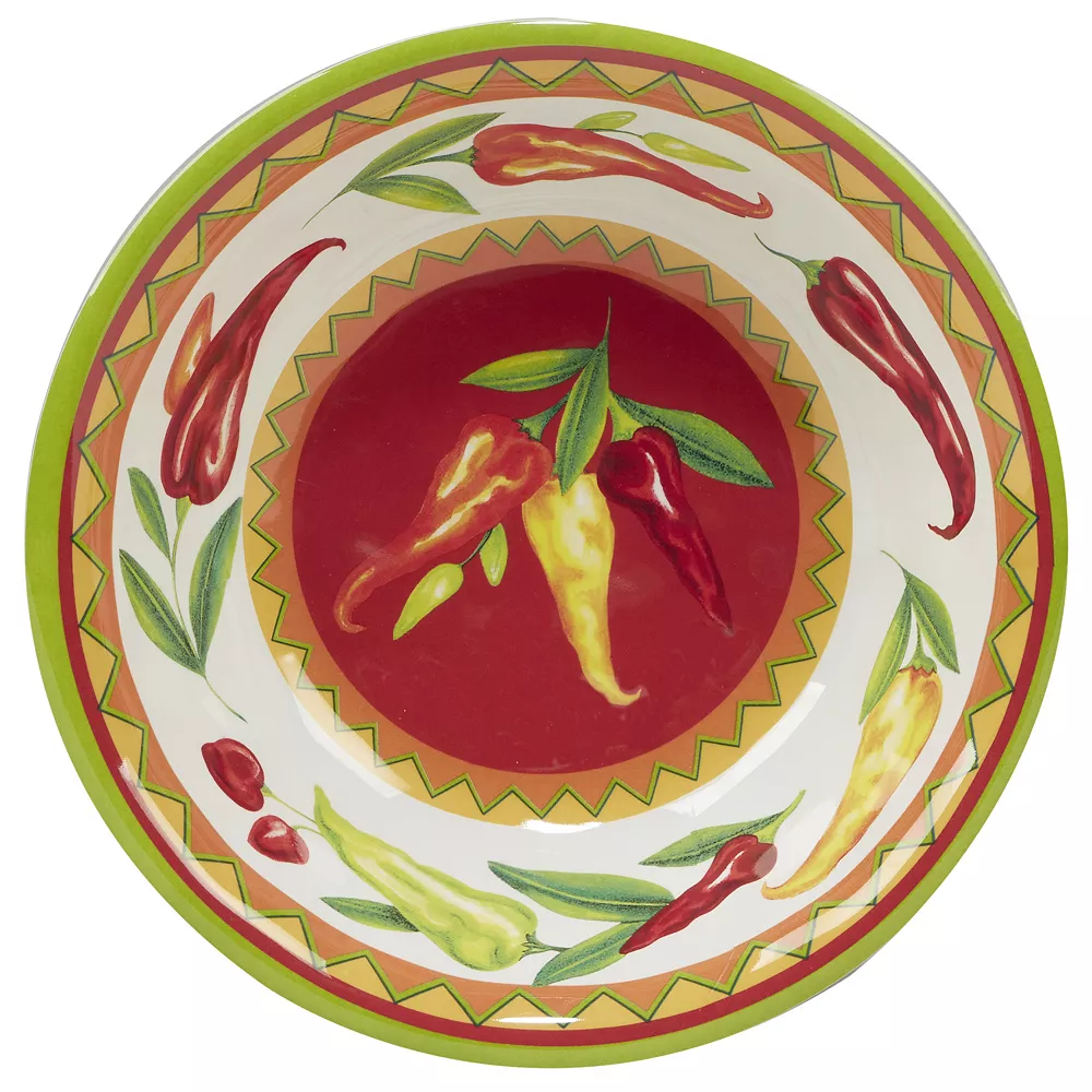 Certified International Red Hot 5-pc. Melamine Salad/Serving Set 4 Certified International Red Hot 5-pc. Melamine Salad/Serving Set - Image 2