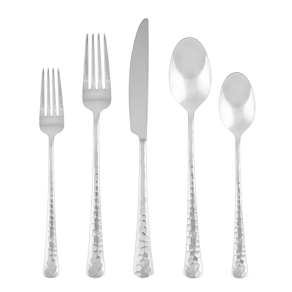 Cambridge Raegan Hammered Mirror 20-pc. Flatware Set - Image 4