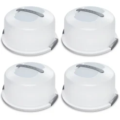 4 Pack Sterilite 02008004 Portable Latching Cake Server Carrier Keeper W/Handle