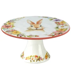 Certified International Easter Garden Pedestal Cake Plate