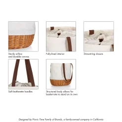 Picnic Time Coronado Canvas & Willow Basket Tote 13 Picnic Time Coronado Canvas & Willow Basket Tote -tableware shop 5671978 ALT6