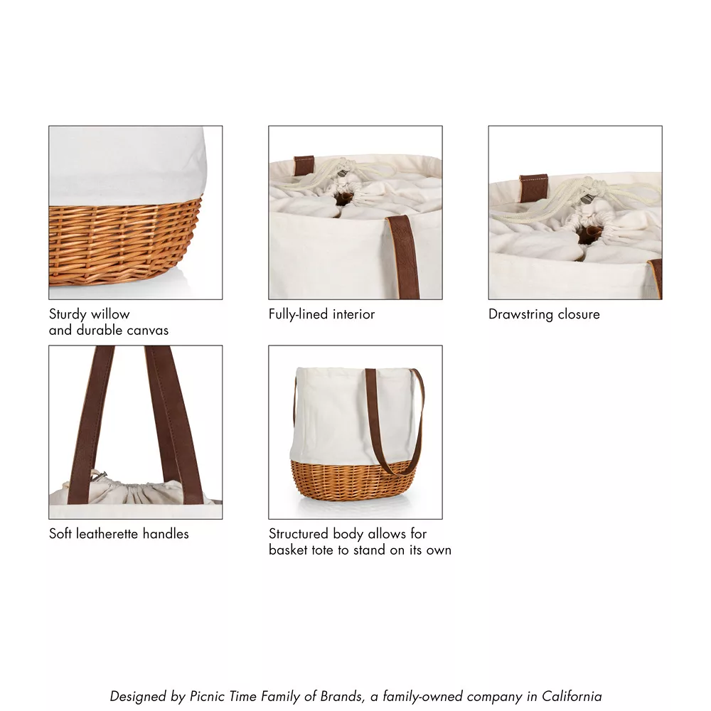 Picnic Time Coronado Canvas & Willow Basket Tote 8 Picnic Time Coronado Canvas & Willow Basket Tote - Image 6