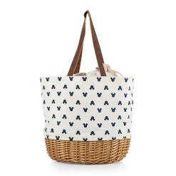 Disney's Mickey Mouse Silhouette Coronado Canvas & Willow Basket Tote By Picnic Time