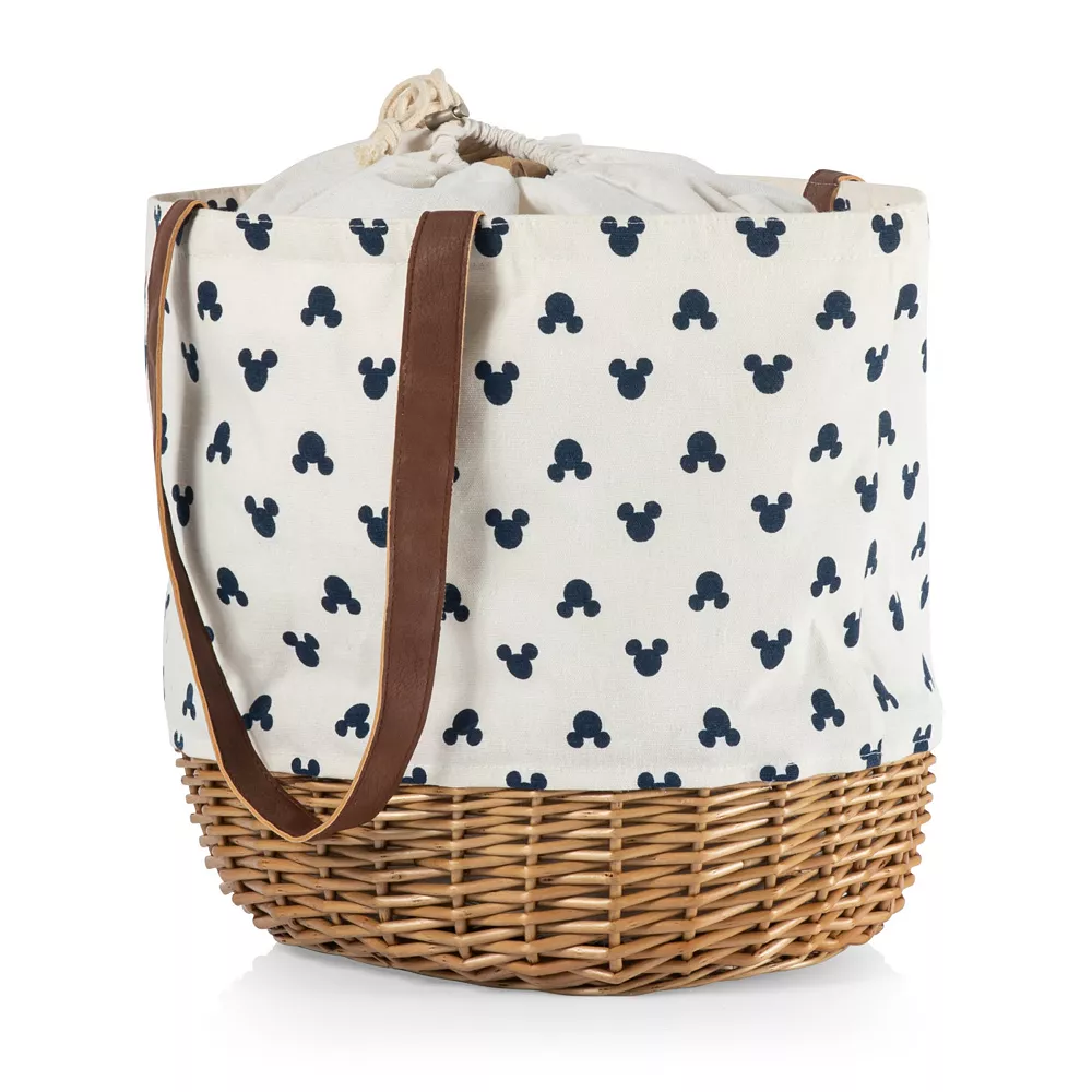 Disney's Mickey Mouse Silhouette Coronado Canvas & Willow Basket Tote By Picnic Time 6 Disney's Mickey Mouse Silhouette Coronado Canvas & Willow Basket Tote By Picnic Time - Image 4