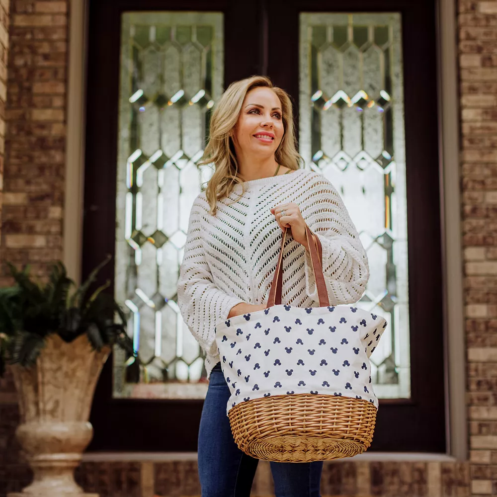 Disney's Mickey Mouse Silhouette Coronado Canvas & Willow Basket Tote By Picnic Time 8 Disney's Mickey Mouse Silhouette Coronado Canvas & Willow Basket Tote By Picnic Time - Image 6