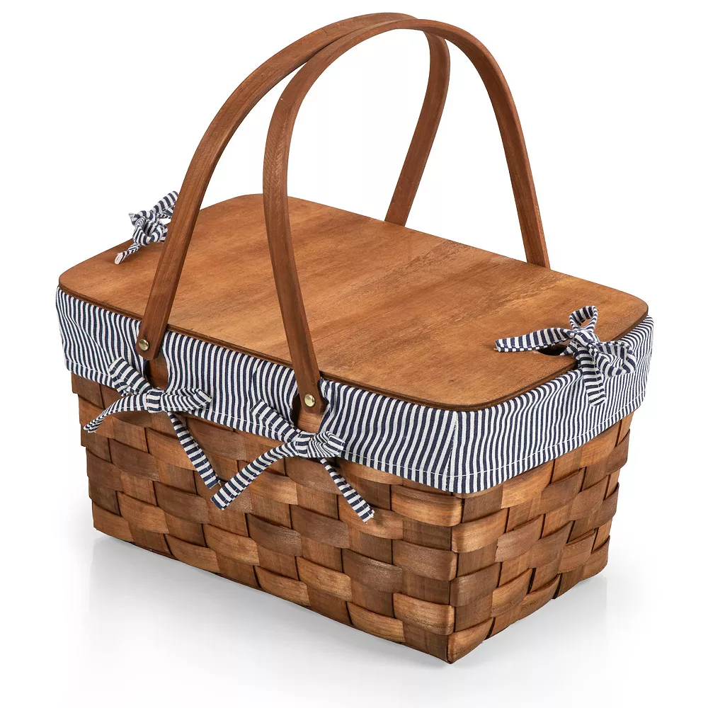 Picnic Time Kansas Handwoven Wood Picnic Basket 3 Picnic Time Kansas Handwoven Wood Picnic Basket