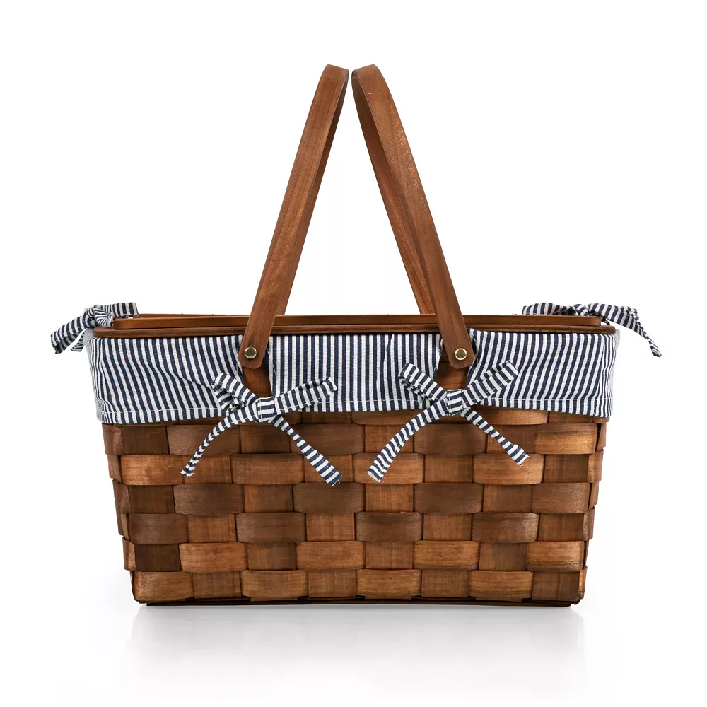 Picnic Time Kansas Handwoven Wood Picnic Basket 4 Picnic Time Kansas Handwoven Wood Picnic Basket - Image 2