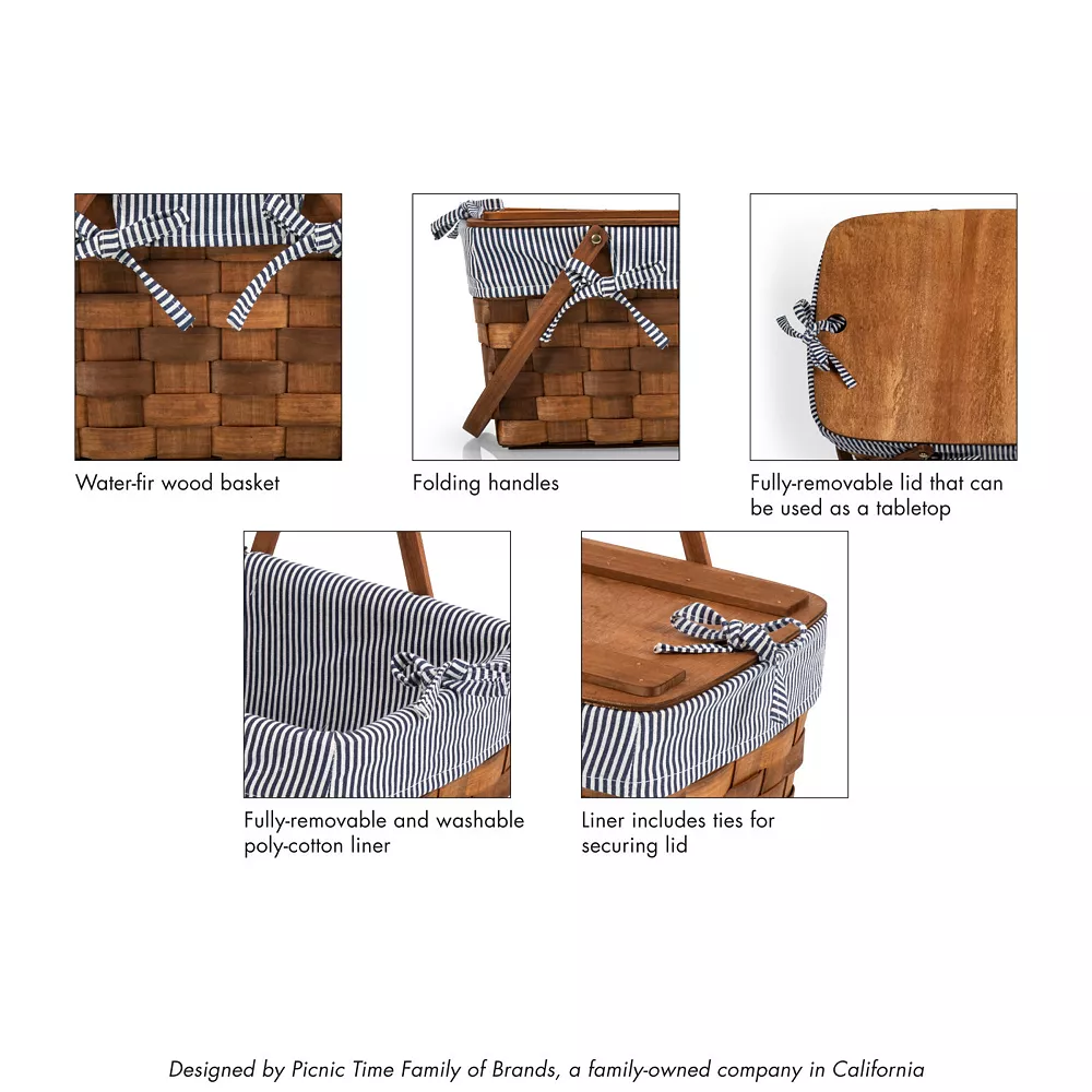 Picnic Time Kansas Handwoven Wood Picnic Basket 8 Picnic Time Kansas Handwoven Wood Picnic Basket - Image 6