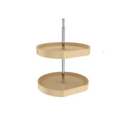 Rev-A-Shelf 7012-20-15-52 20 Inch D Shaped 2 Shelf Polymer Lazy Susan, Almond