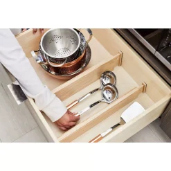 IDesign EcoWood Natural Paulownia Wood Expandable Tall Drawer Divider Insert Set -tableware shop 5829119 ALT3