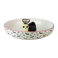 10 Strawberry Street Skull & Tombstone Appetizer/Serving Bowl