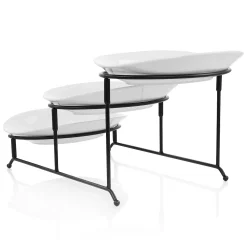 Elama 3 Tier Oval Plate Porcelain Serveware Set 8 Elama 3 Tier Oval Plate Porcelain Serveware Set -tableware shop 5959671 ALT2