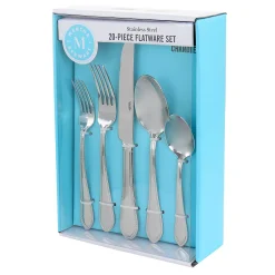 Martha Stewart Gibson Everyday Chandler 20 Piece Stainless Steel Flatware Set