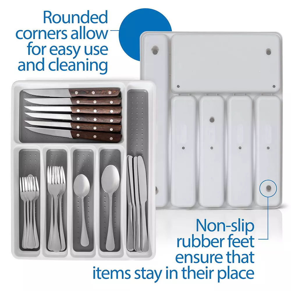 Cheer Collection 6 Compartment Cutlery Organizer Tray 4 Cheer Collection 6 Compartment Cutlery Organizer Tray - Image 2