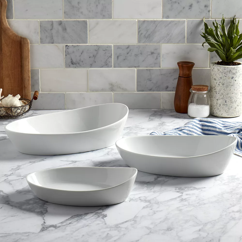 Denmark 3-pc. Porcelain Oval Nesting Bowl Set - Image 2