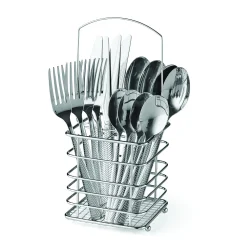 Cambridge Bromwell Mirror 16-pc. Flatware Set With Chrome Storage Caddy