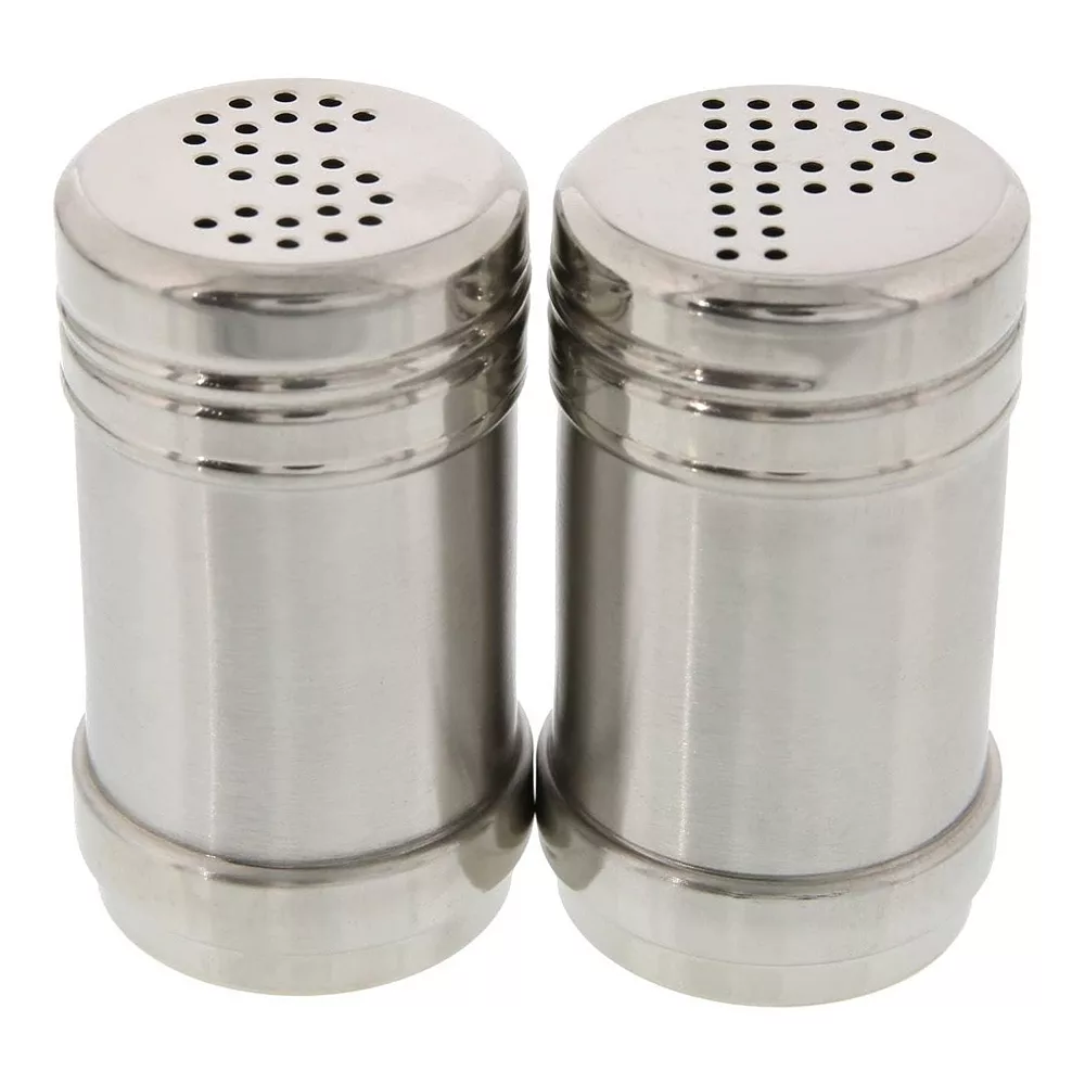 Juvale Stainless Steel Salt And Pepper Shakers Set For Kitchen Condiments (3.5 In, 2 Pieces)