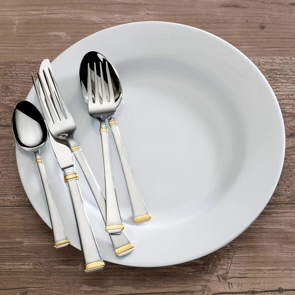 Mikasa Harmony 65-pc. Gold-Accent Flatware Set 4 Mikasa Harmony 65-pc. Gold-Accent Flatware Set - Image 2