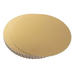 Juvale 12-Pack Round Cake Boards, Cardboard Scalloped Cake Circle Bases, 12 Inches Diameter, Gold