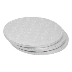 Juvale 12 Inch Cake Drum, Silver Round Boards Cardboard For Wedding (1/2 Inch Thick, 3 Pack)