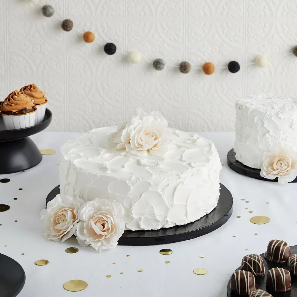 Juvale 8" 10" 12" Black Cake Drum Set For Baking Supplies, Round Cake Boards For Desserts (6 Pack) - Image 2