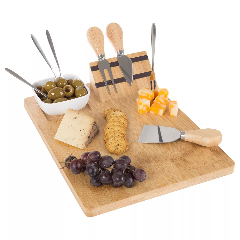 Classic Cuisine 9-pc. Bamboo Cheese Serving Tray Set With Stainless Steel Cutlery - Image 4
