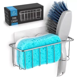 Zulay Kitchen Solid 2-in-1 Stainless Steel Sponge Holder Sink Caddy