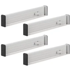 MDesign Expandable Kitchen Drawer Divider With Foam Ends - 4 Pack
