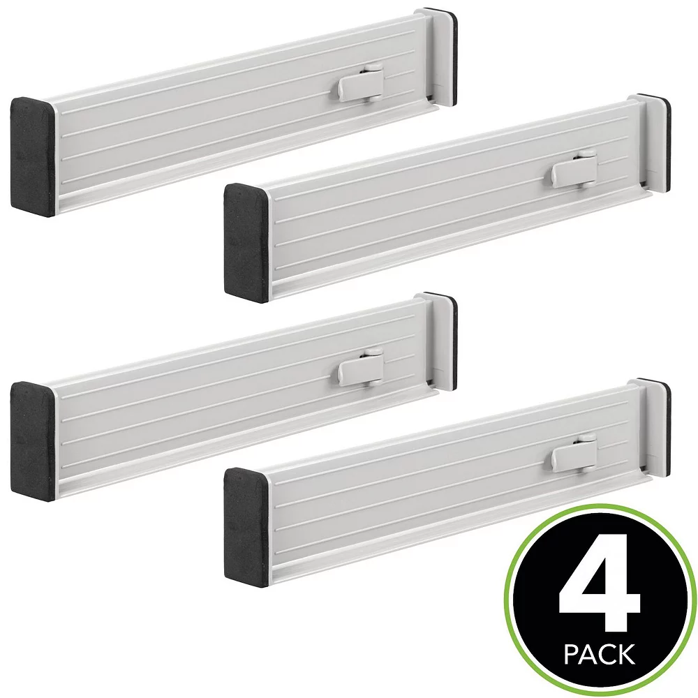 MDesign Expandable Kitchen Drawer Divider With Foam Ends - 4 Pack - Image 2