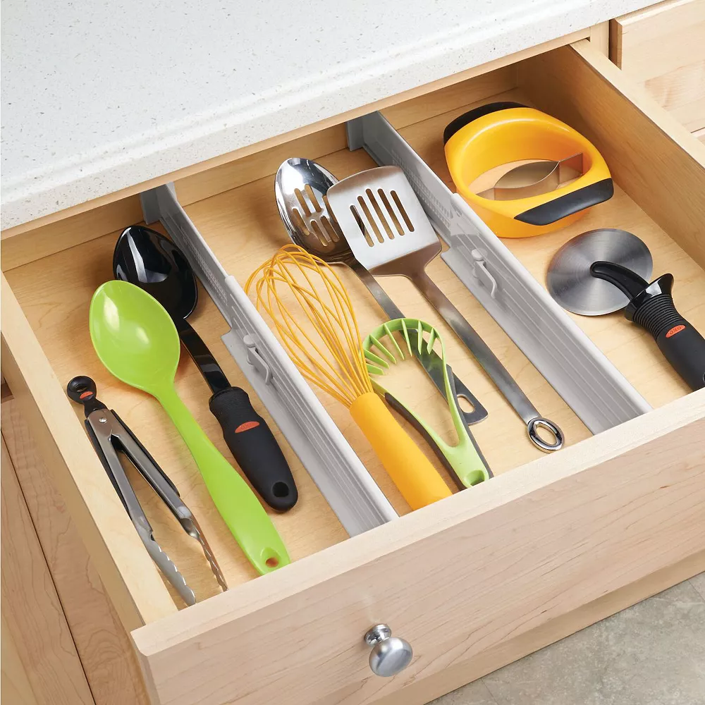 MDesign Expandable Kitchen Drawer Divider With Foam Ends - 4 Pack - Image 3