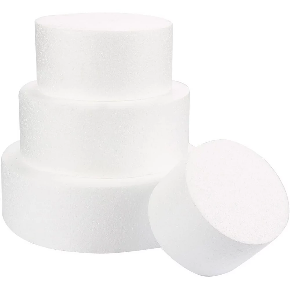 Juvale 4 Piece Round Foam Cake Dummies For 16" Tall Fake Wedding Cake In 4 Sizes (6, 8, 10, And 12 Inches) - Image 3