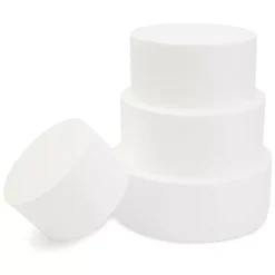 Bright Creations Round Foam Cake Dummy Set, 4 Tiers For Display, Arts And Crafts (White)