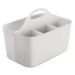 MDesign Plastic Cutlery Storage Organizer Caddy Tote Bin