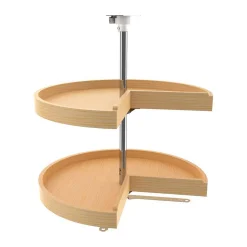 Rev-A-Shelf 4WLS942-24-52 24 Inch 2 Shelf Wood Pie Cut Lazy Susans, Natural